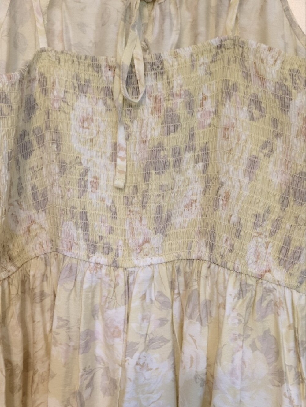 Women's Cream Floral Maxi Dress - Picture 12 of 13